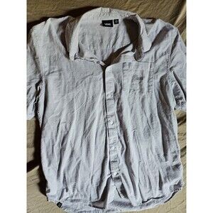 Vans Off The Wall Men's Short Sleeve Button Down Shirt - Gray - Size XXL